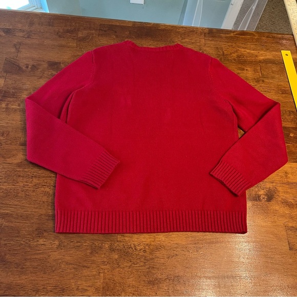 Lauren Ralph Lauren red embroidered emblem sweater crew neck 100% cotton size M - Picture 6 of 6